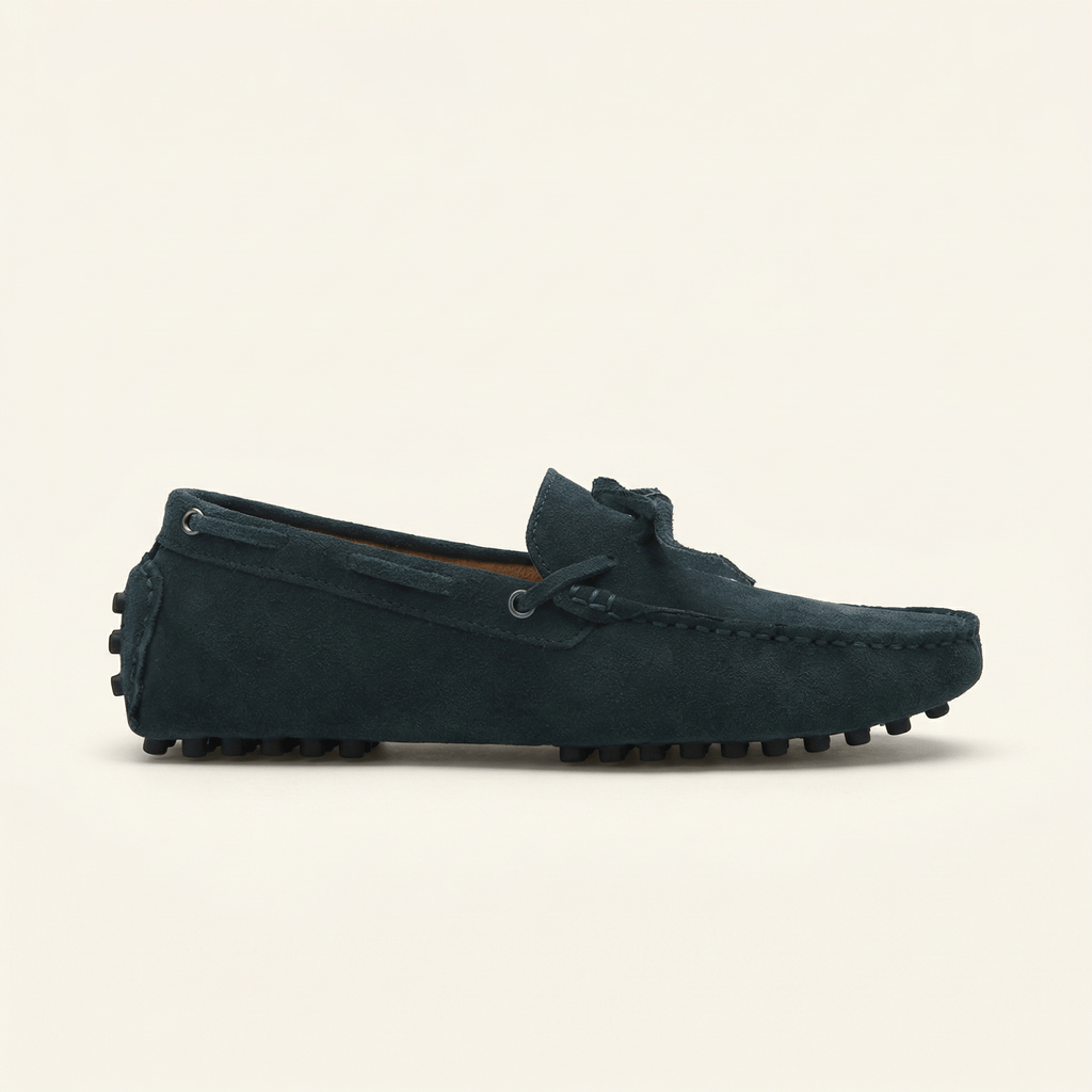 Mocassin à Picots en Daim avec Lacets Décoratifs