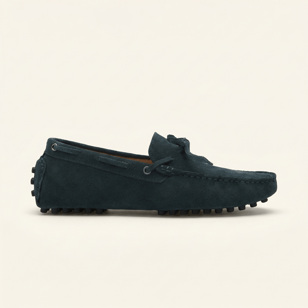 Mocassin à Picots en Daim avec Lacets Décoratifs