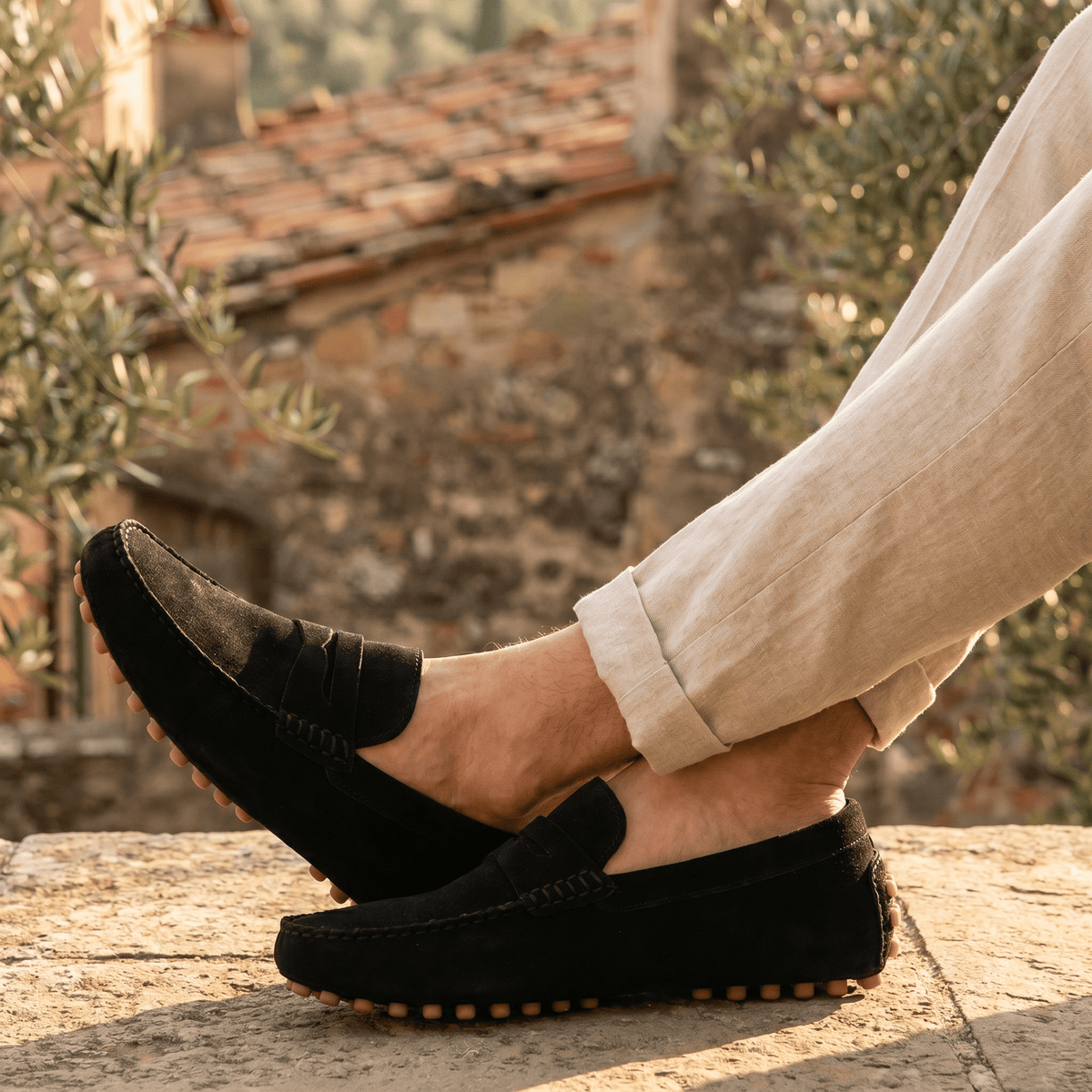 Mocassin à Picots en Daim