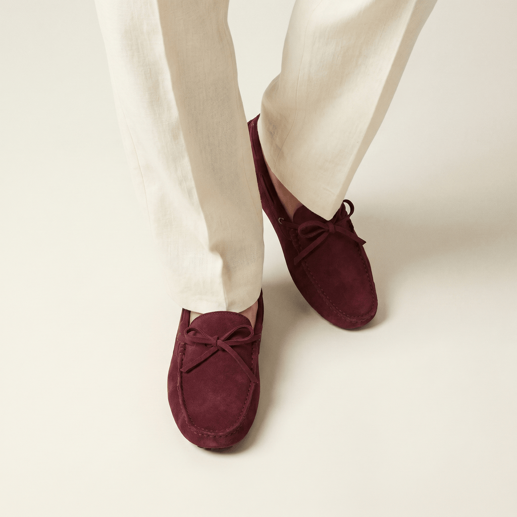 Mocassin à Picots en Daim avec Lacets Décoratifs