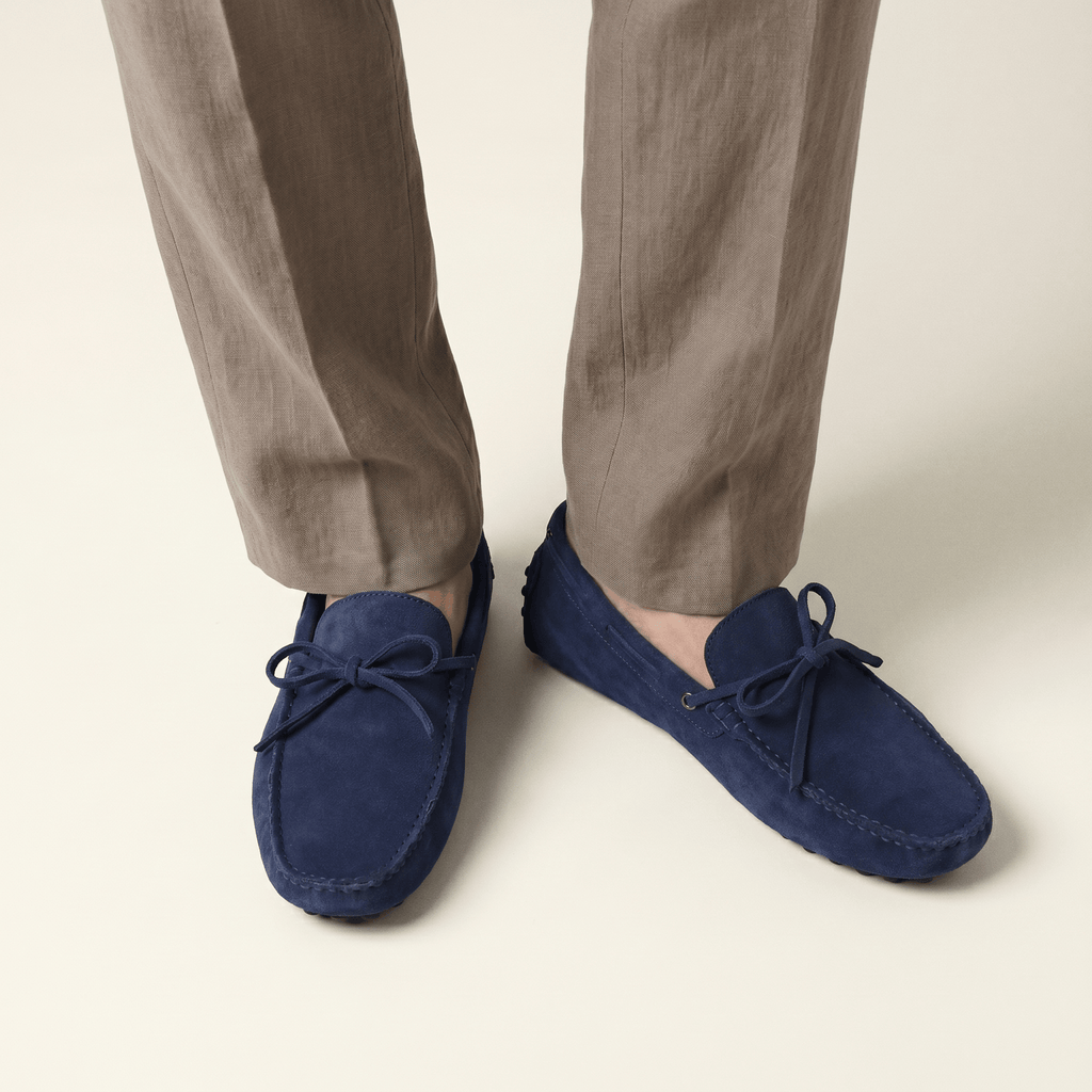 Mocassin à Picots en Daim avec Lacets Décoratifs