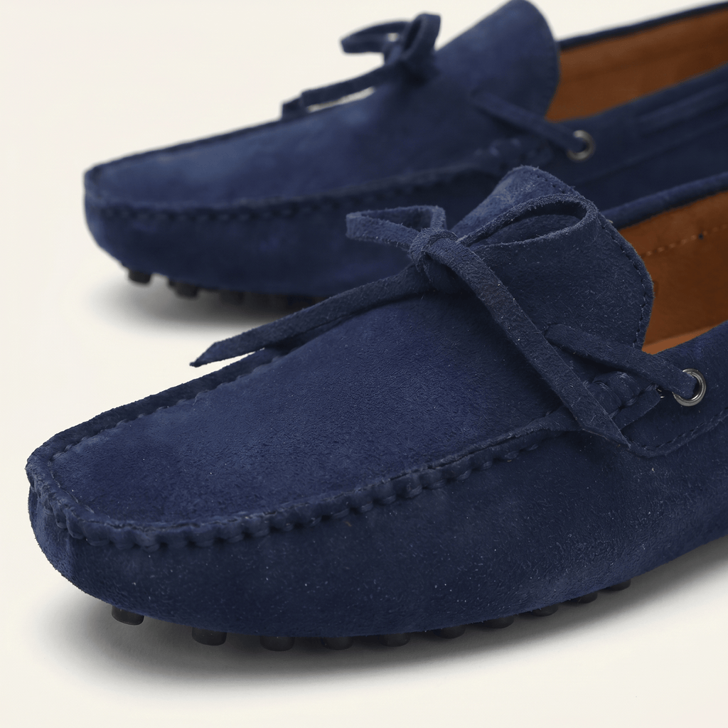Mocassin à Picots en Daim avec Lacets Décoratifs
