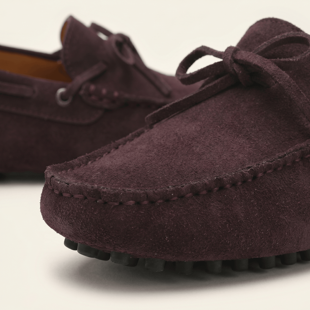 Mocassin à Picots en Daim avec Lacets Décoratifs