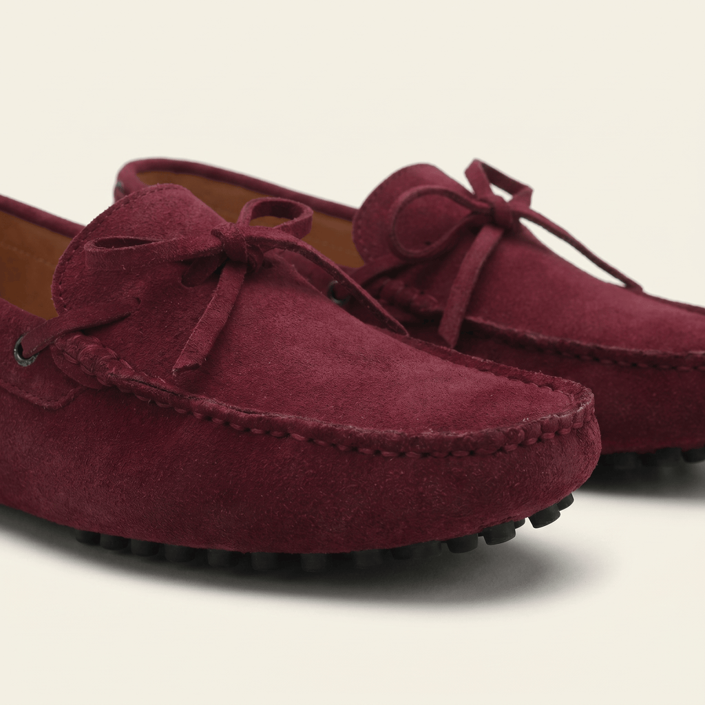 Mocassin à Picots en Daim avec Lacets Décoratifs