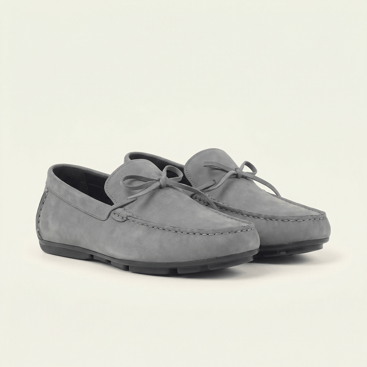 Mocassin Gris à Lacets Décoratifs