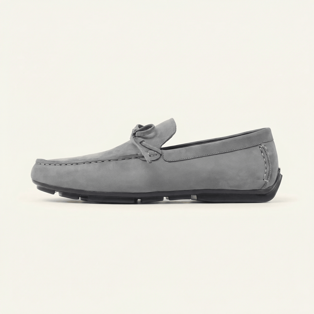 Mocassin Gris à Lacets Décoratifs