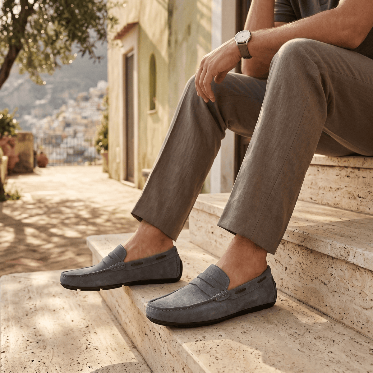 Mocassin en Daim Classique à Bande