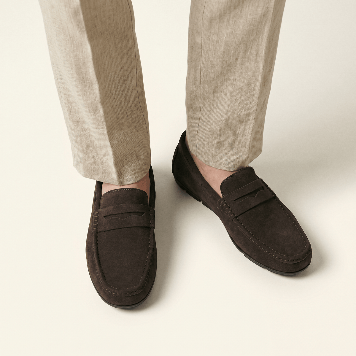 Mocassin en Daim Classique à Bande