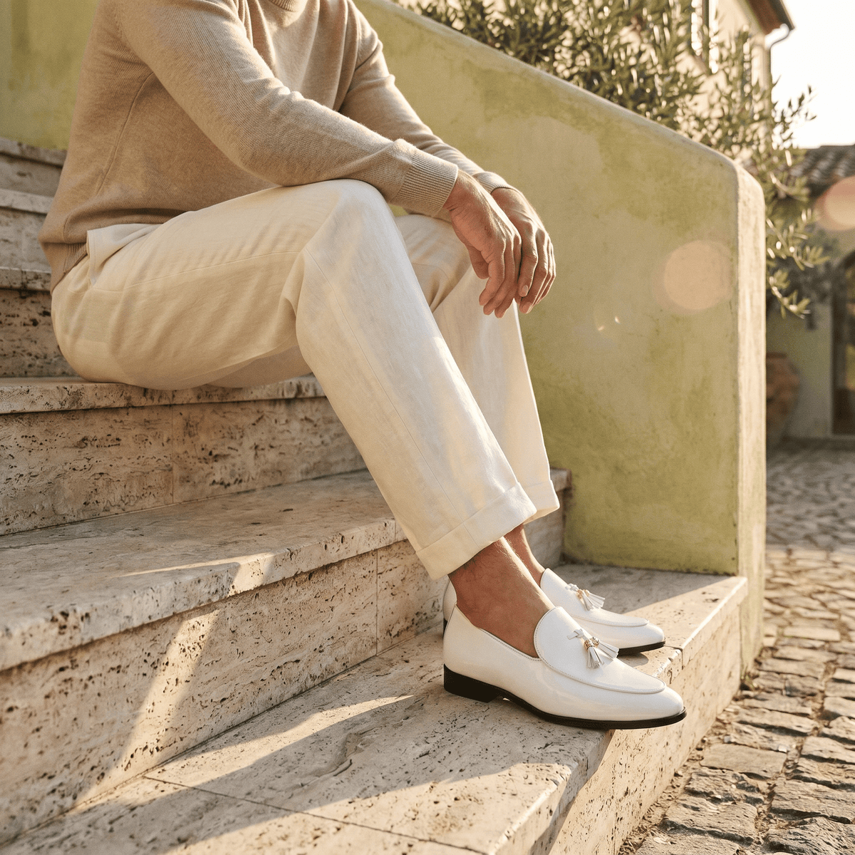 Mocassin Habillé à Glands en Cuir Verni