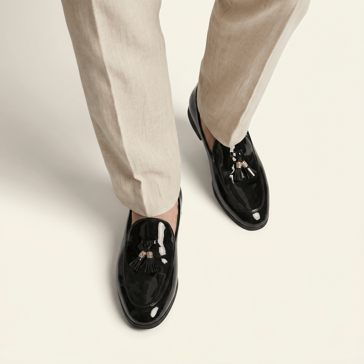 Mocassin Habillé à Glands en Cuir Verni