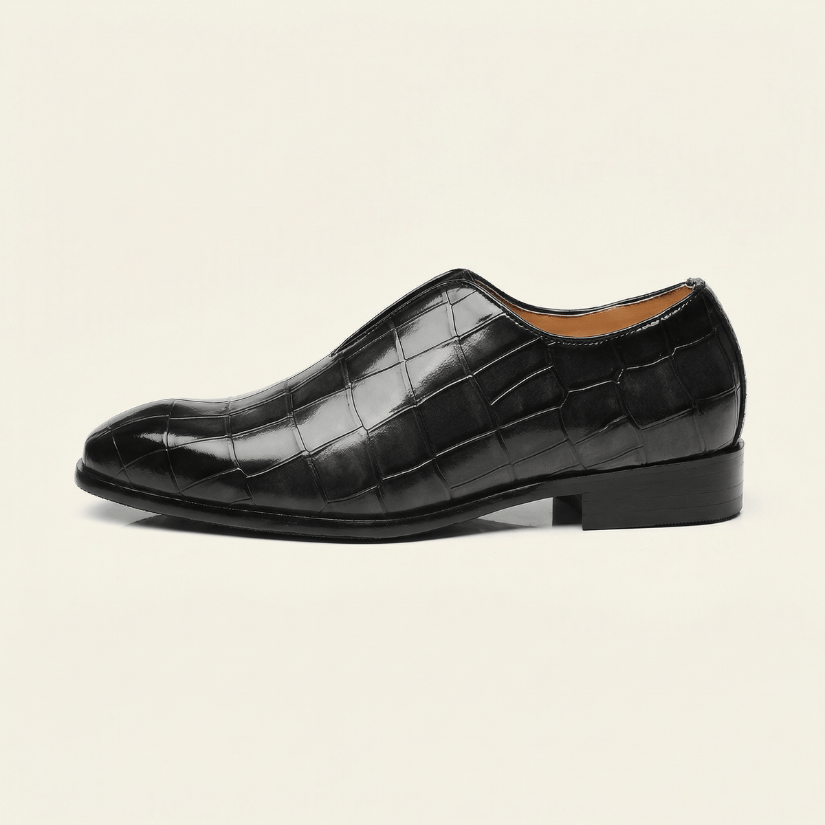 Mocassin Habille Slip-on Effet Crocodile