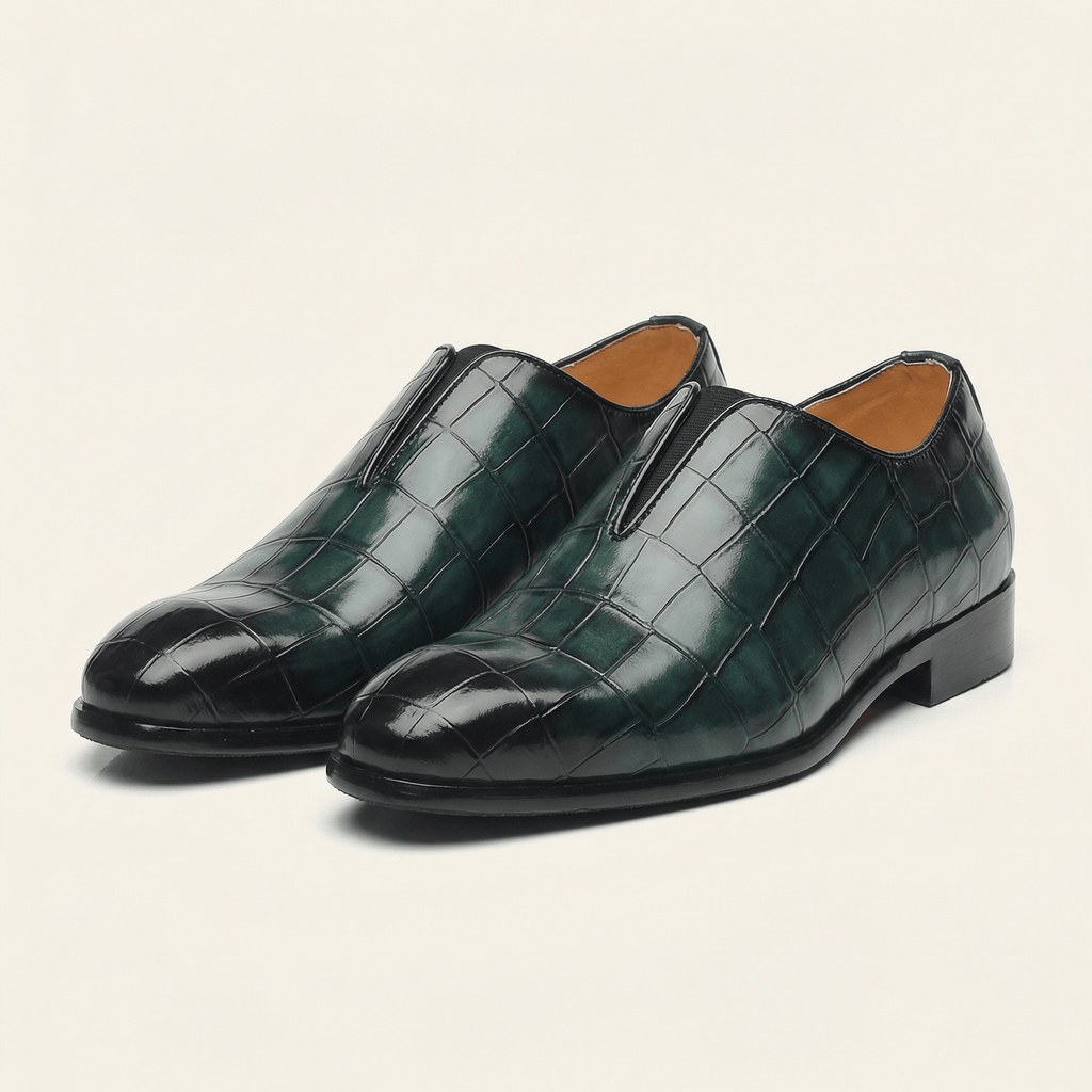 Mocassin Habille Slip-on Effet Crocodile