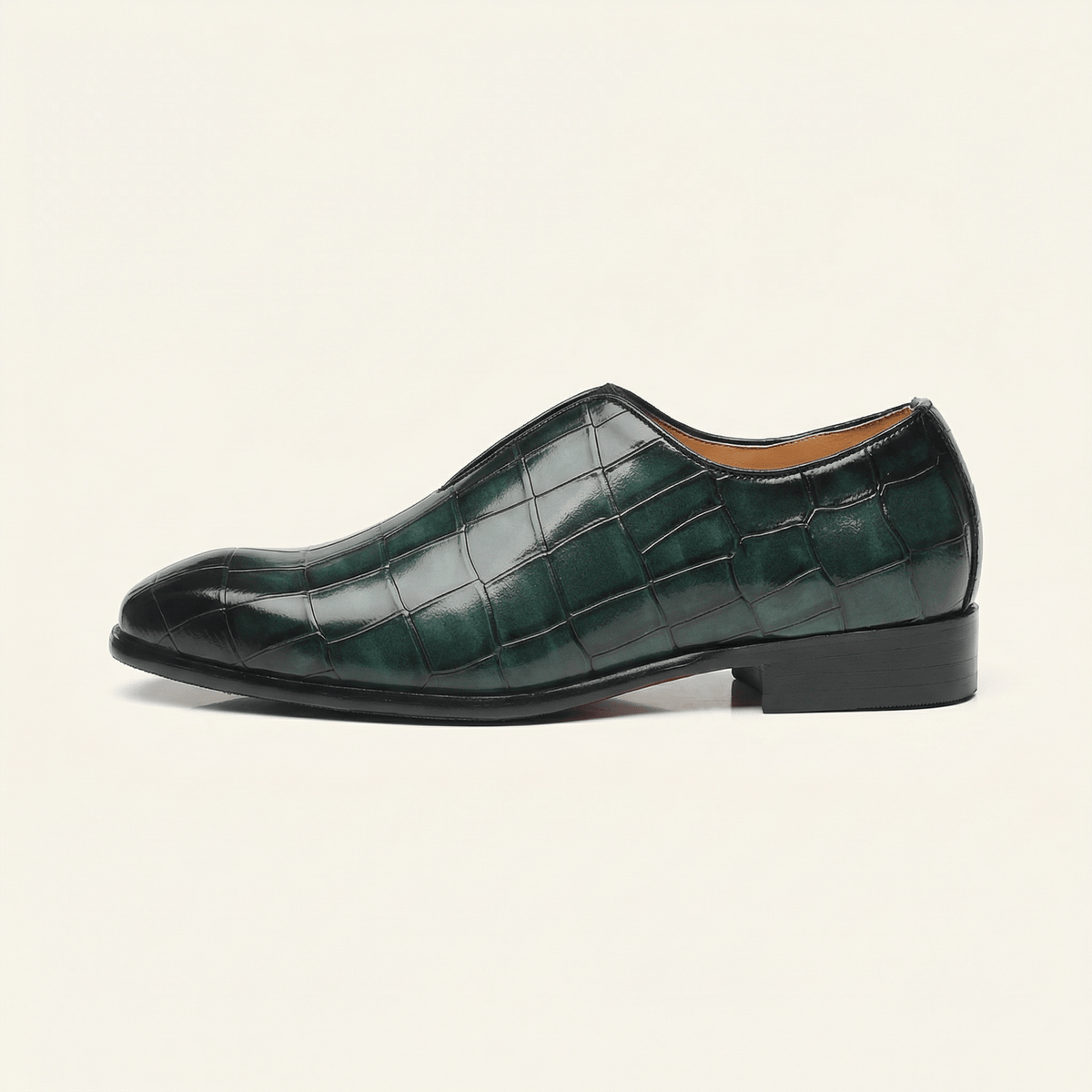 Mocassin Habille Slip-on Effet Crocodile