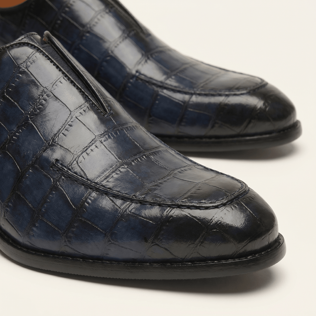 Mocassin Habille Slip-on Effet Crocodile