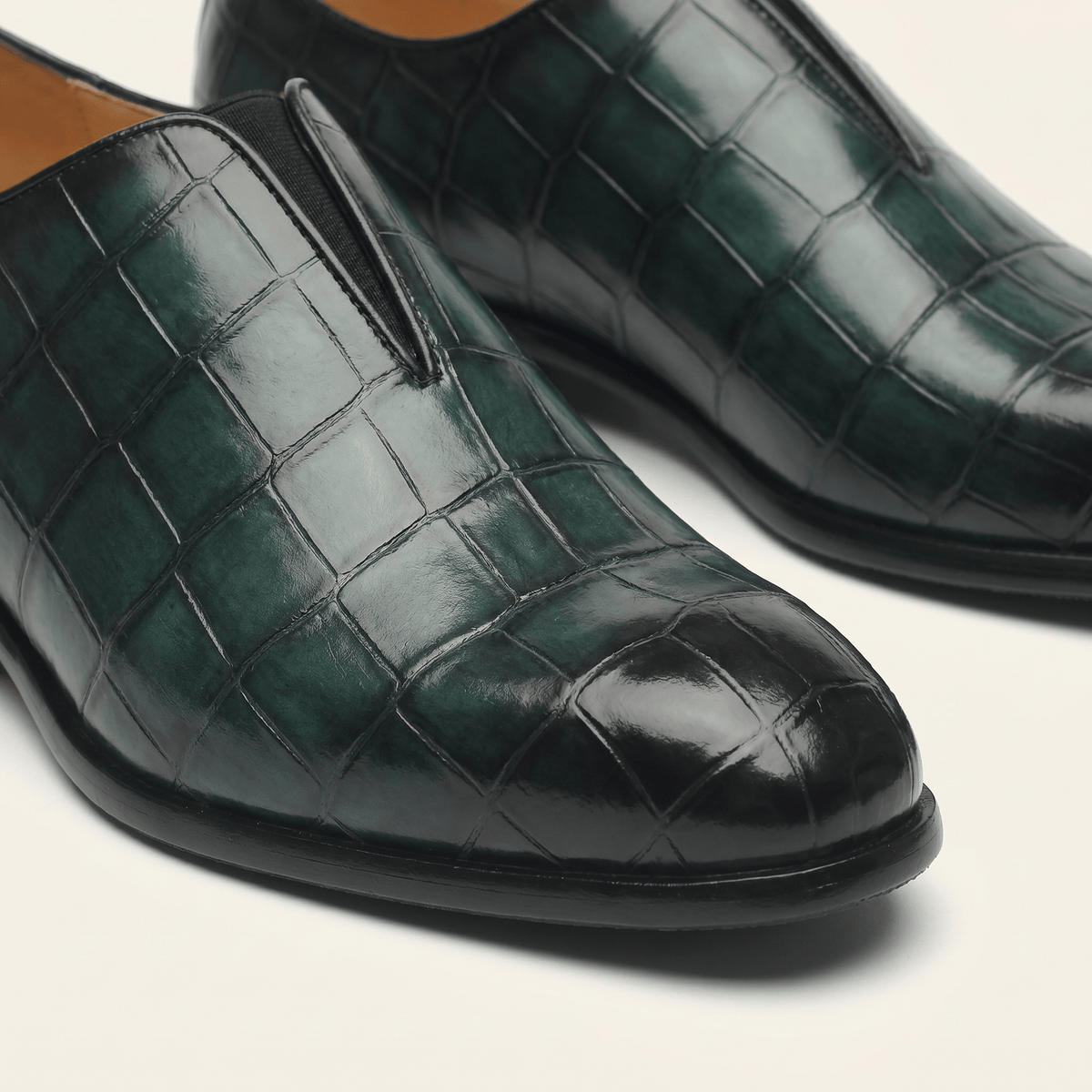 Mocassin Habille Slip-on Effet Crocodile