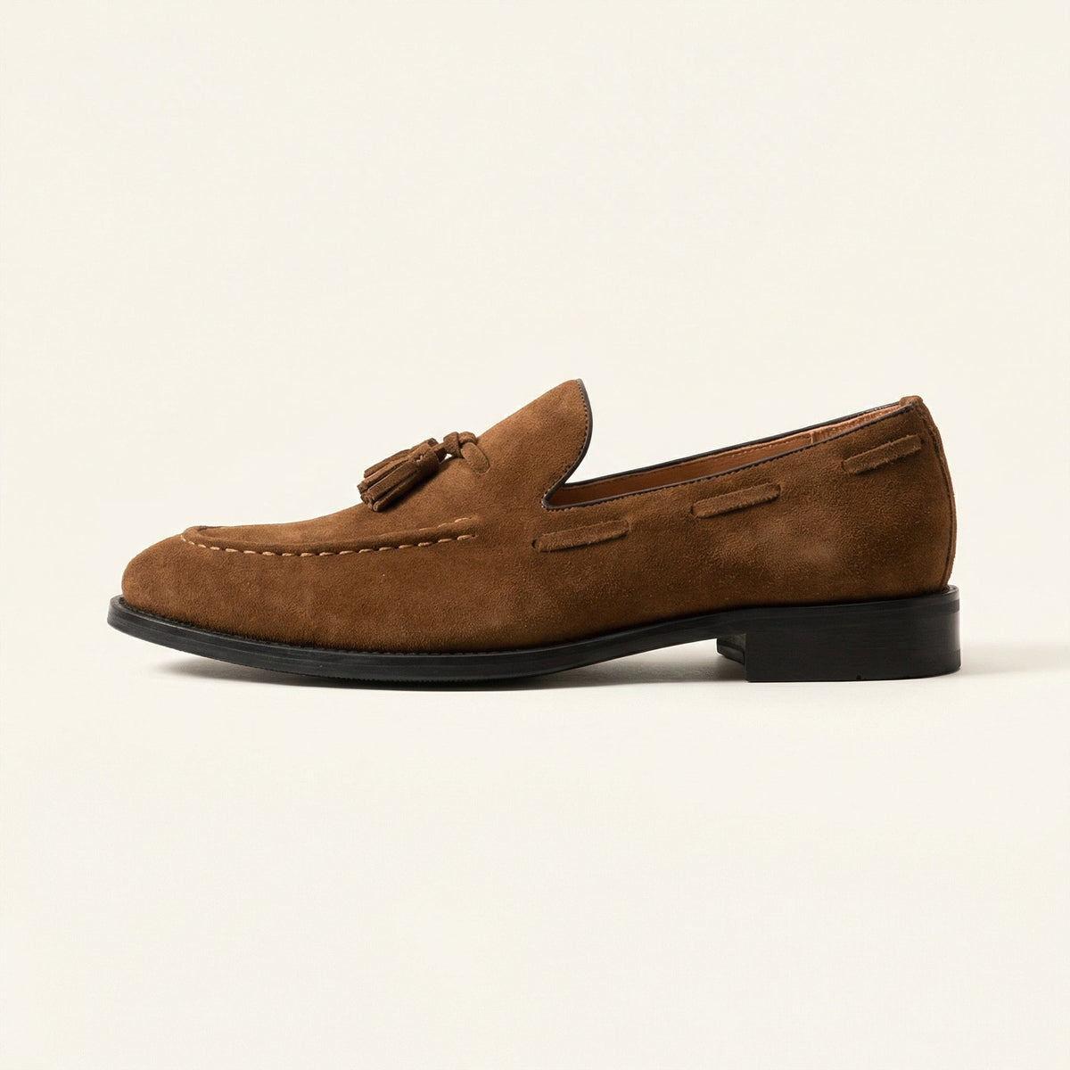 Mocassin Homme à Gland en Cuir Suédé avec Talon