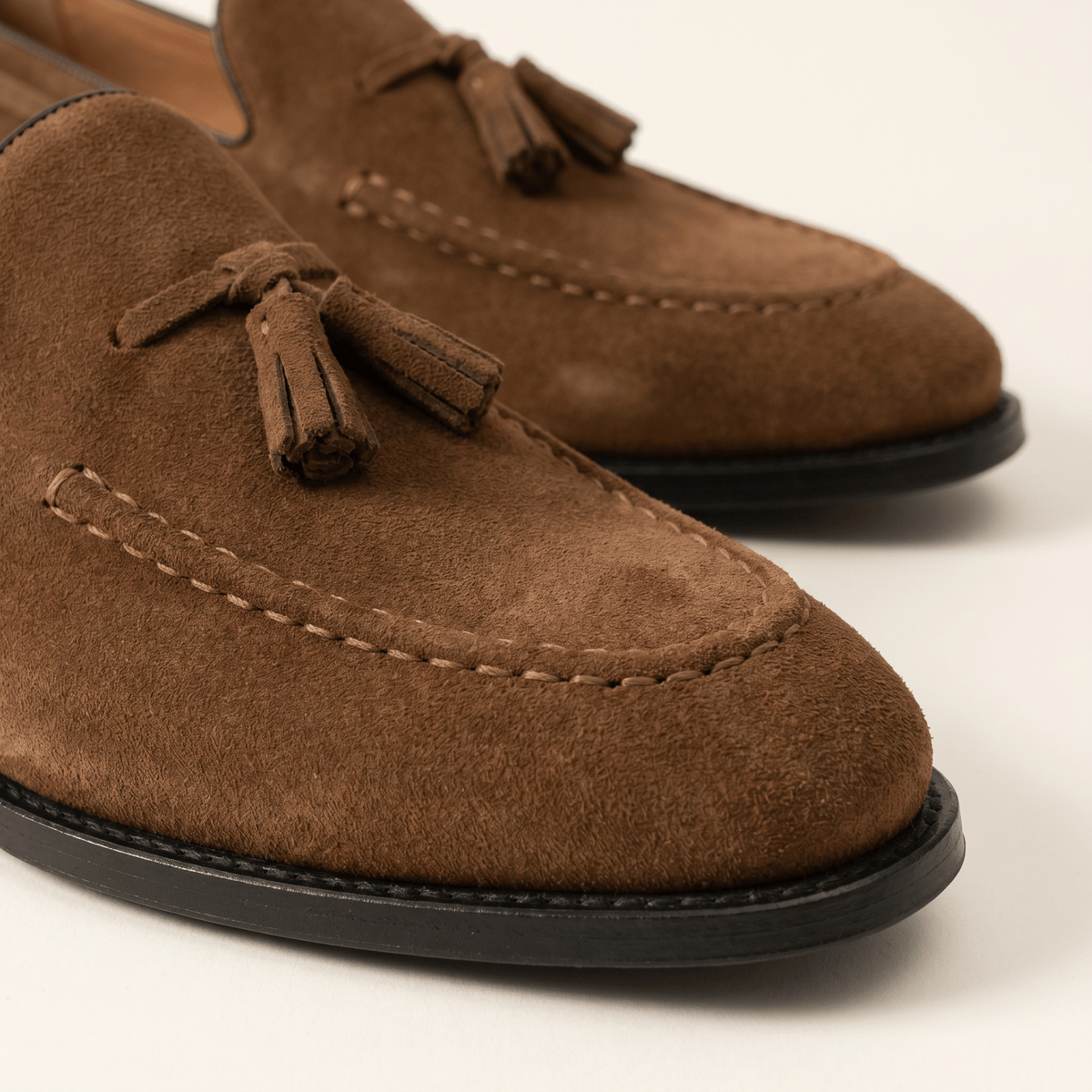 Mocassin Homme à Gland en Cuir Suédé avec Talon