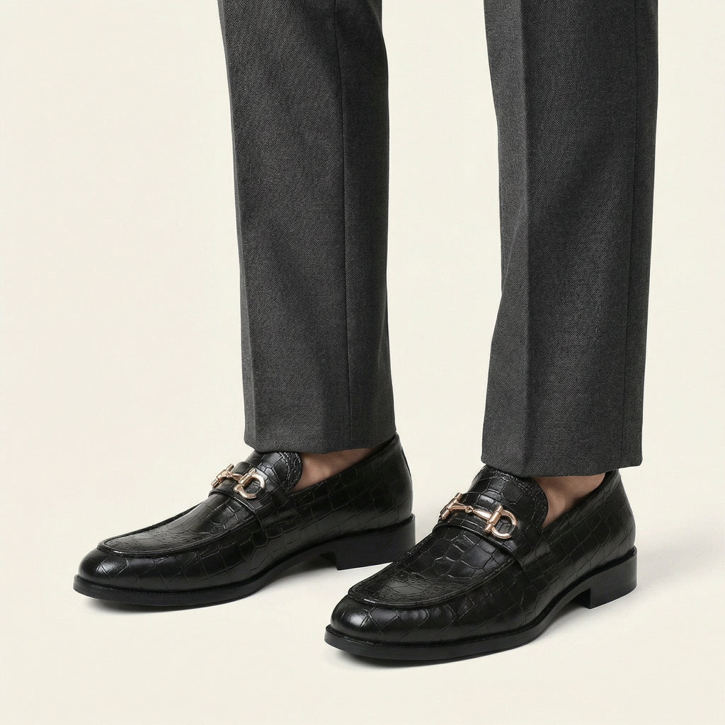 Mocassin Homme à Mors en Cuir Croco