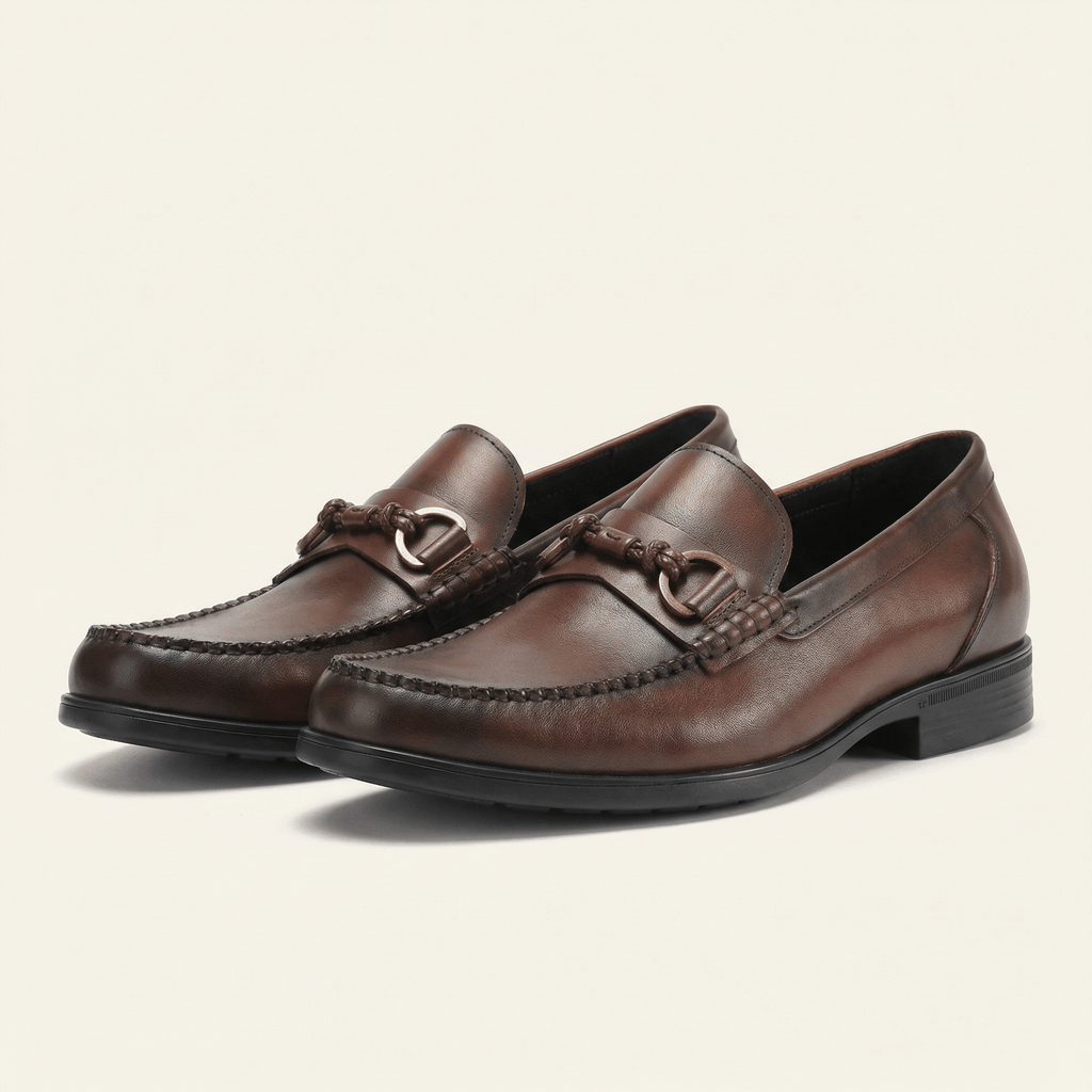Mocassin Homme à Mors en Cuir Patiné
