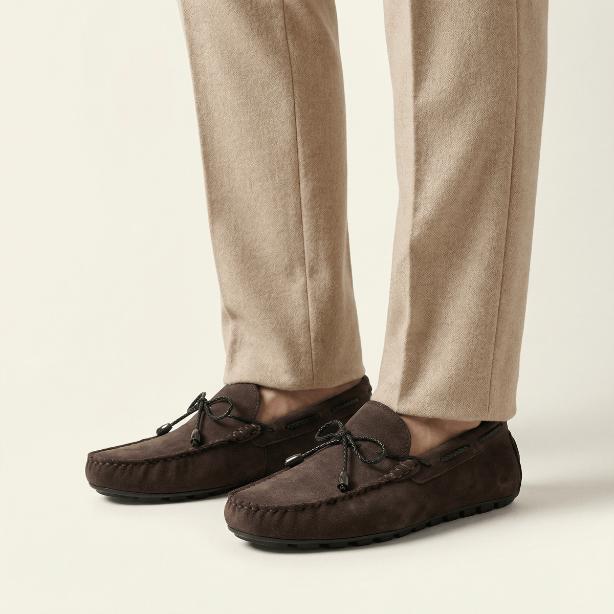 Mocassin Homme en Suédine avec Lacets