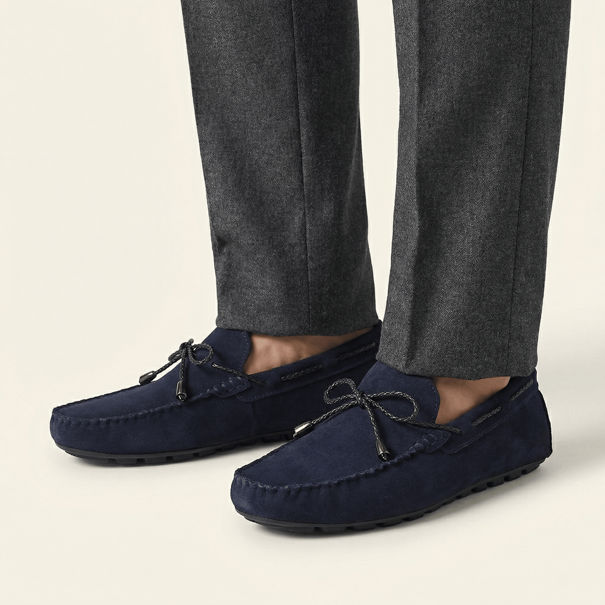 Mocassin Homme en Suédine avec Lacets