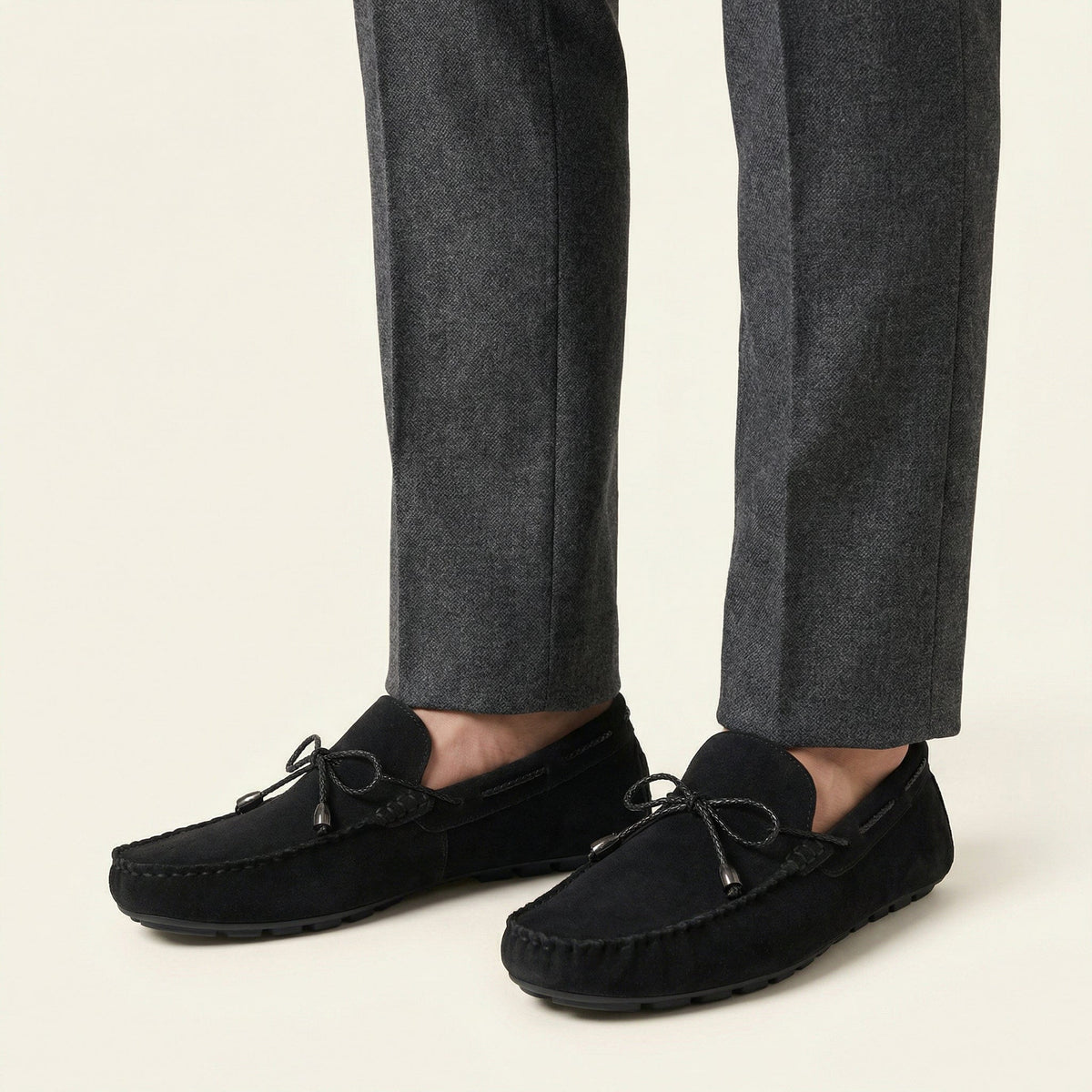 Mocassin Homme en Suédine avec Lacets