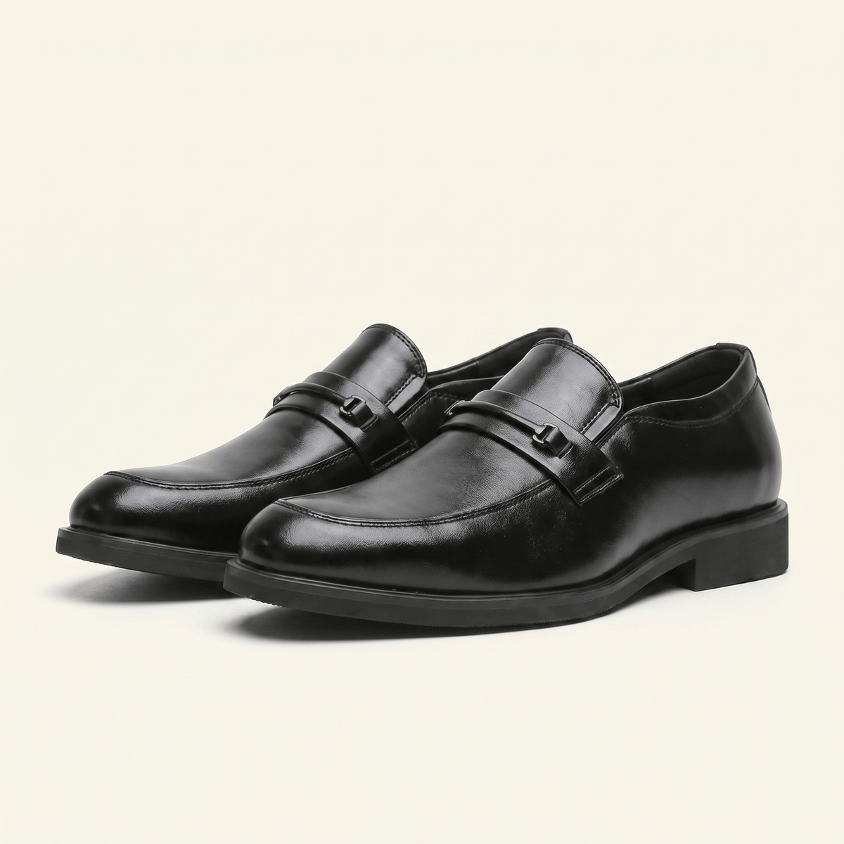 Mocassin Homme Cérémonie à Barrette en Cuir Verni