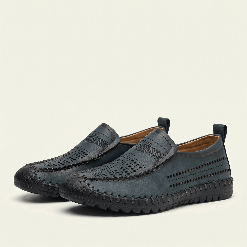 Mocassin Homme de Conduite en Cuir Perforé Souple