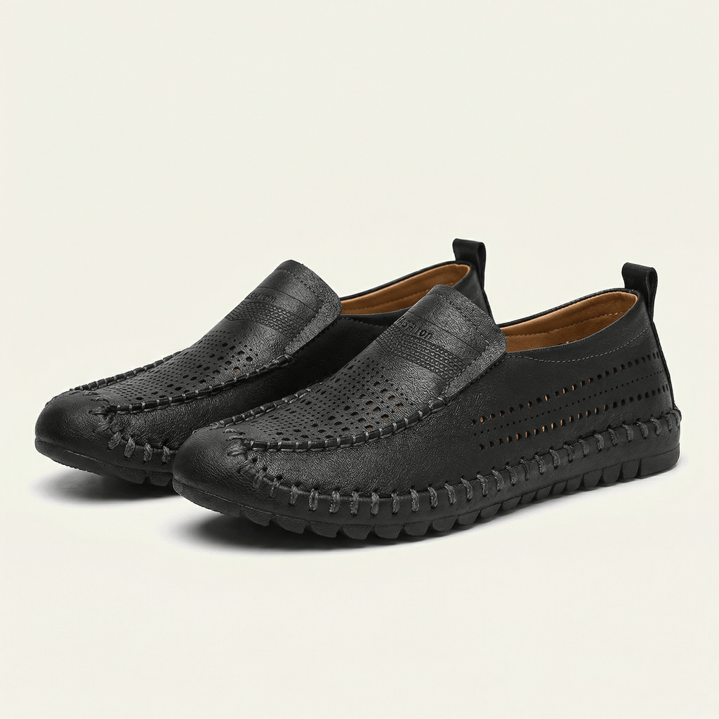 Mocassin Homme de Conduite en Cuir Perforé Souple