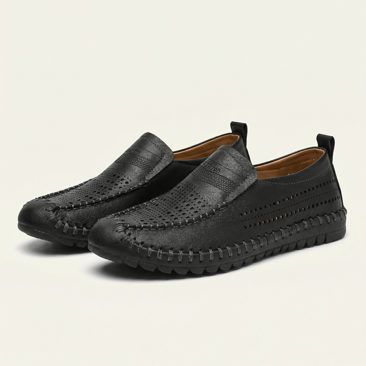 Mocassin Homme de Conduite en Cuir Perforé Souple