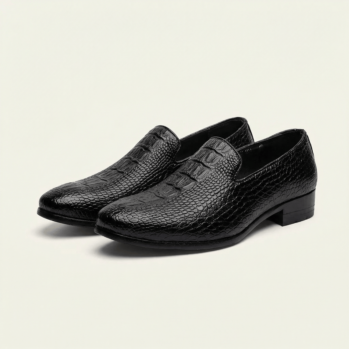 Mocassin homme effet cuir crocodile en PU