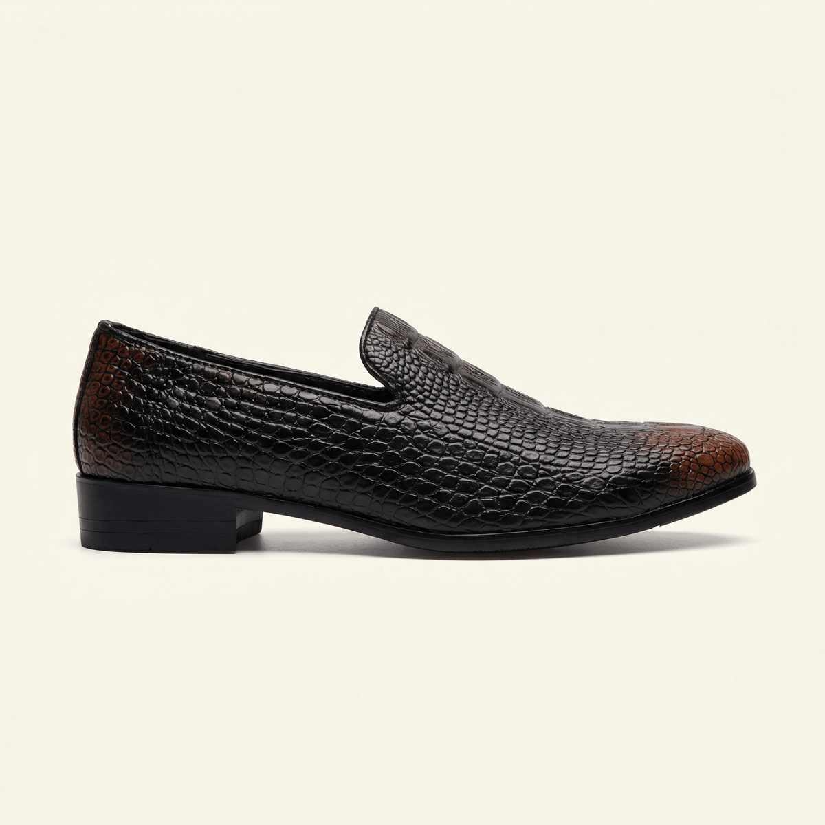 Mocassin homme effet cuir crocodile en PU