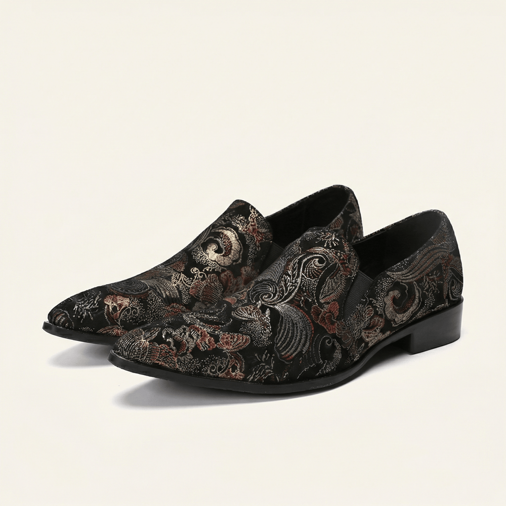 Mocassin Homme en Tissu brodé Oriental