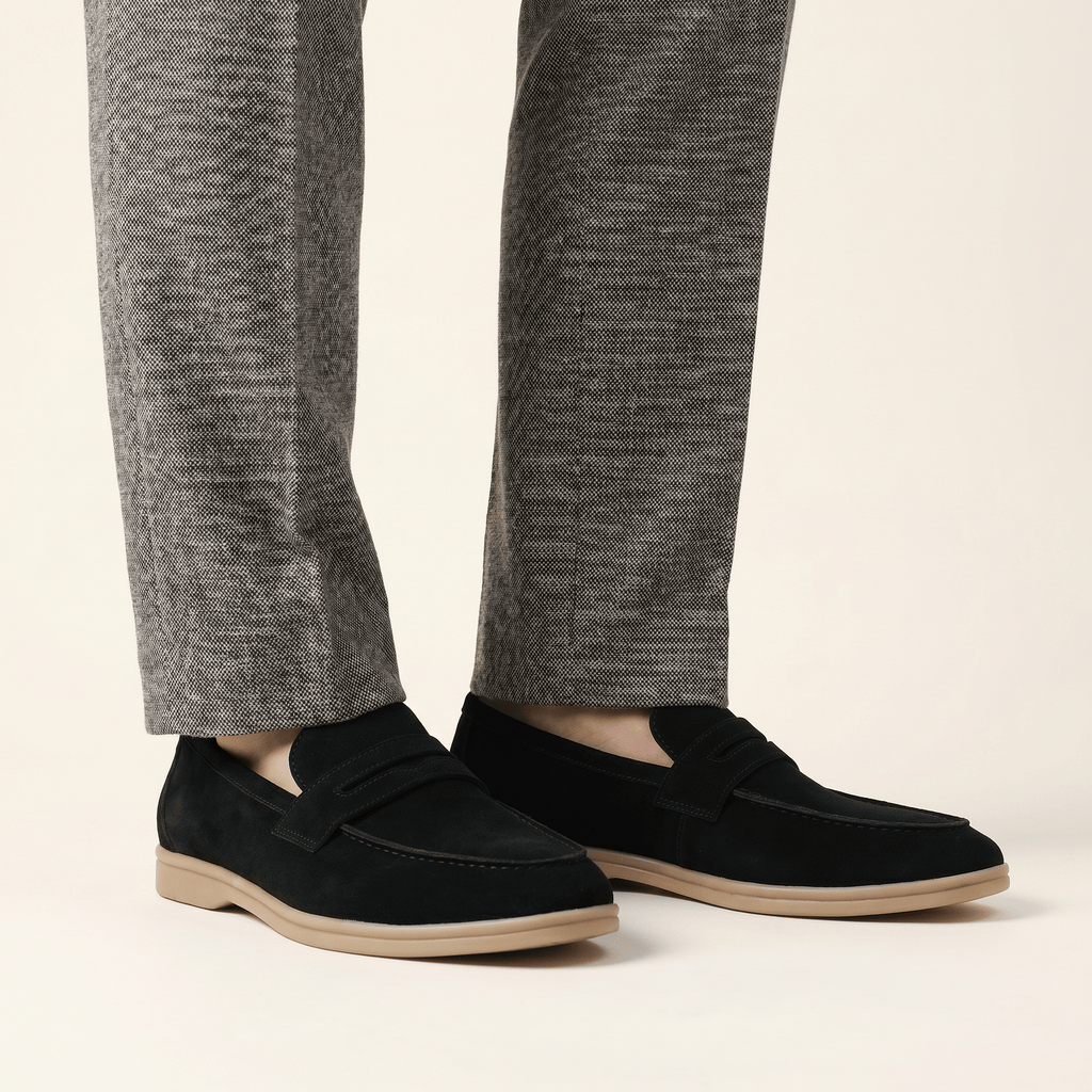 Mocassin Homme Penny Épuré Souple en Daim