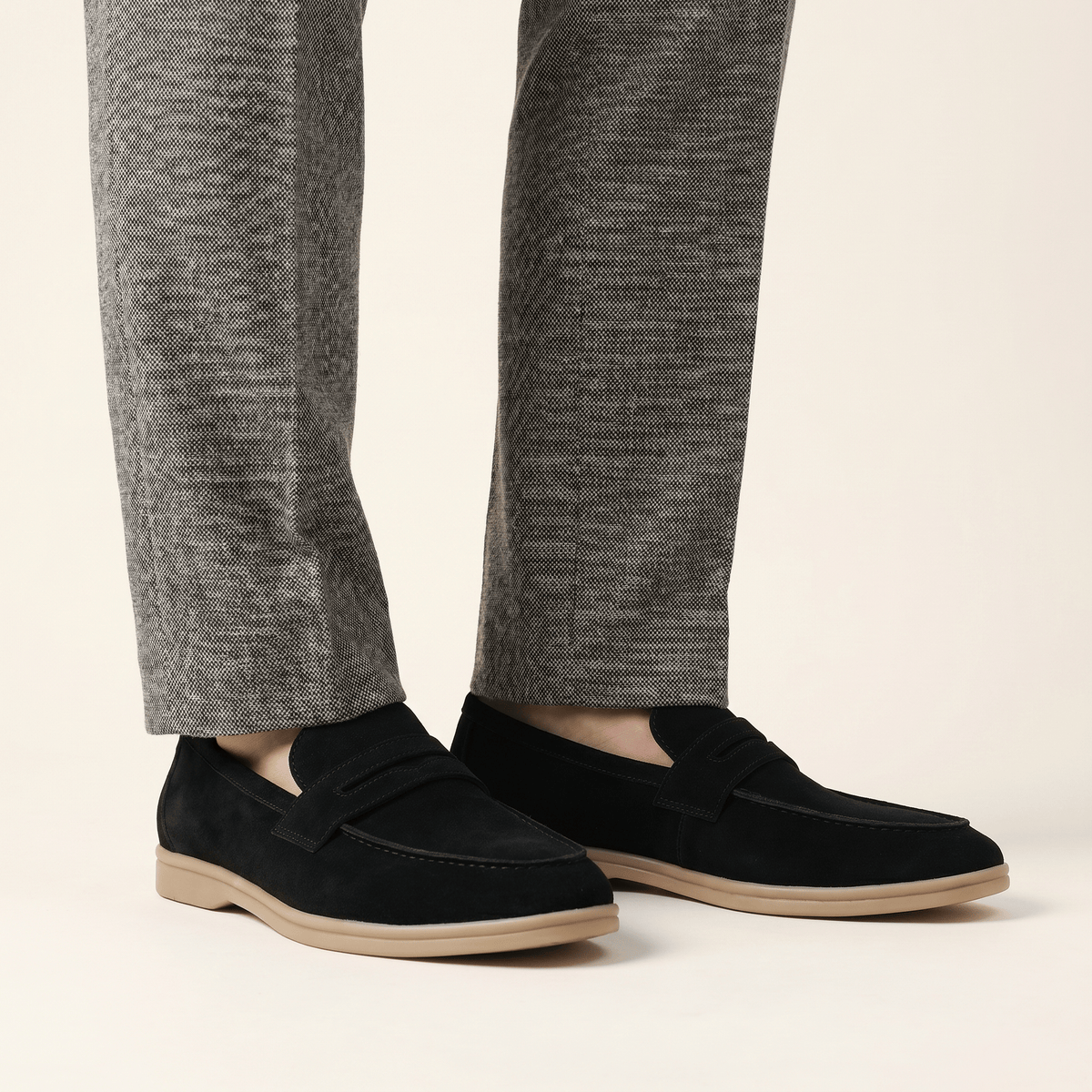 Mocassin Homme Penny Épuré Souple en Daim