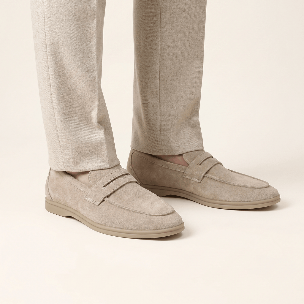 Mocassin Homme Penny Épuré Souple en Daim