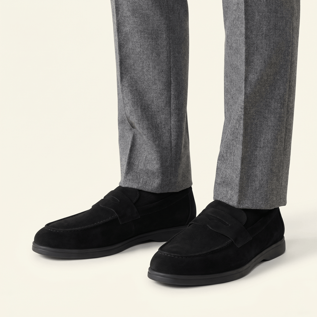 Mocassin Homme Penny Loafer Classique Souple en Velours