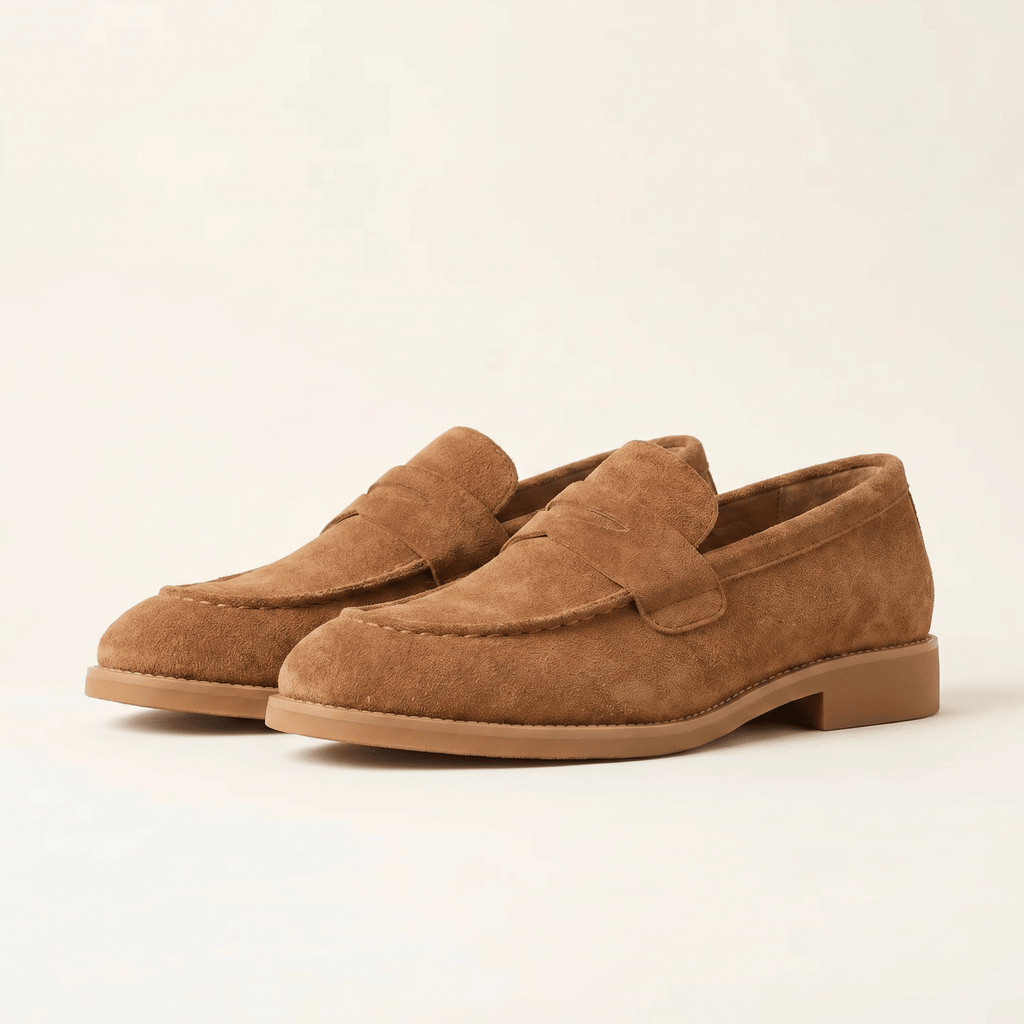 Mocassin Homme Penny Loafer Habillé en Daim