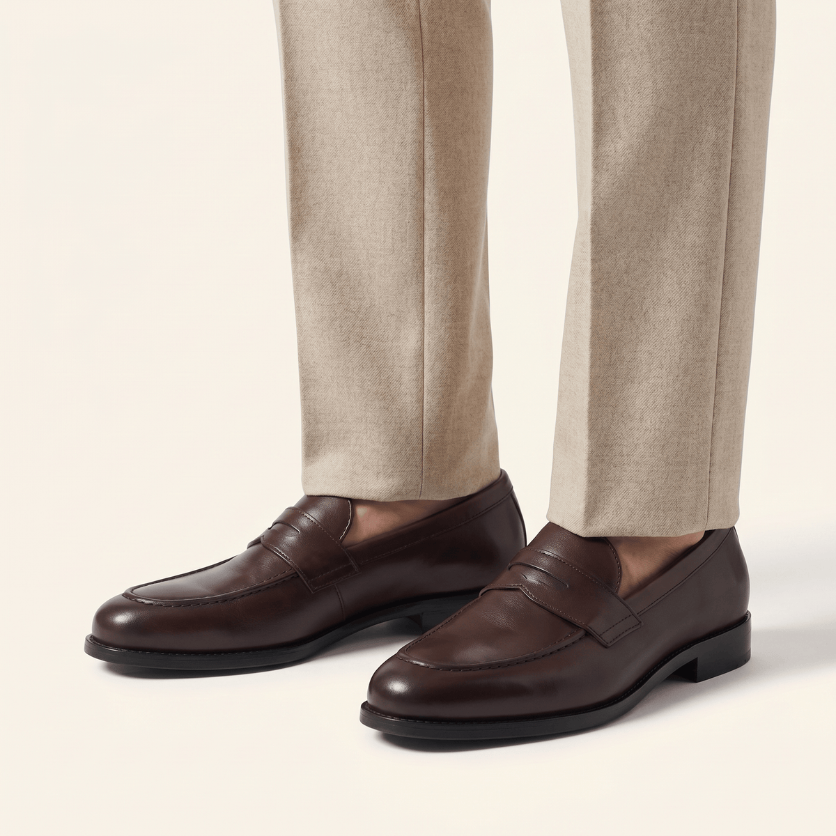 Mocassin Homme Penny Loafer Intemporel en Cuir Lisse