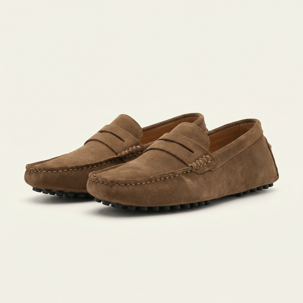 Mocassin Homme Souple en Cuir Suédé à Bande