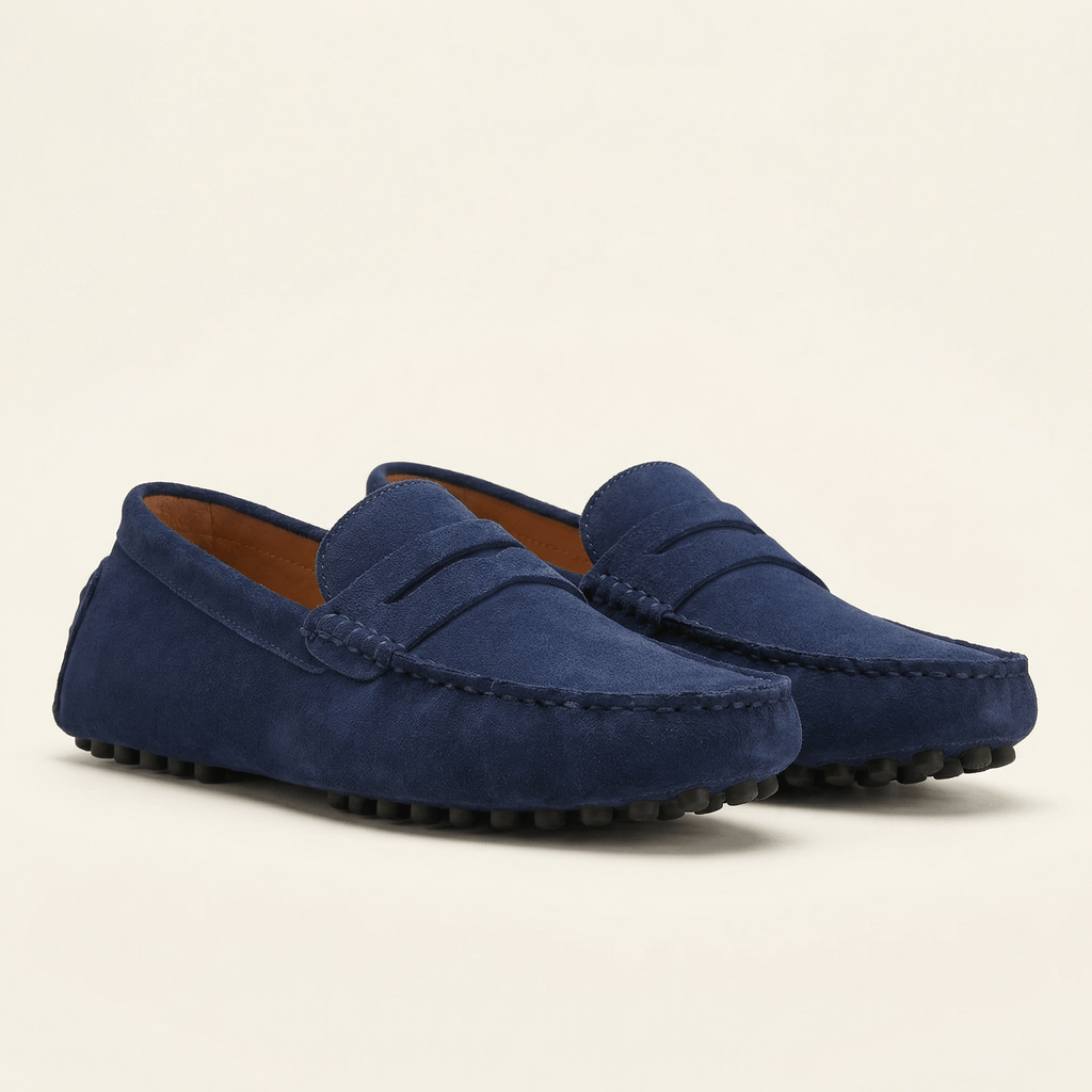 Mocassin Homme Souple en Cuir Suédé à Bande