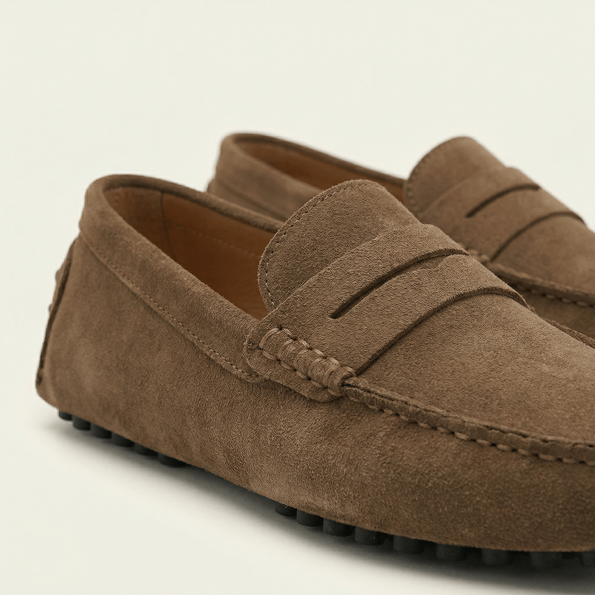 Mocassin Homme Souple en Cuir Suédé à Bande