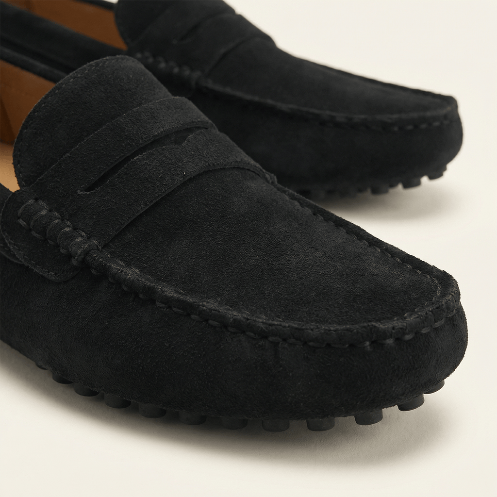 Mocassin Homme Souple en Cuir Suédé à Bande