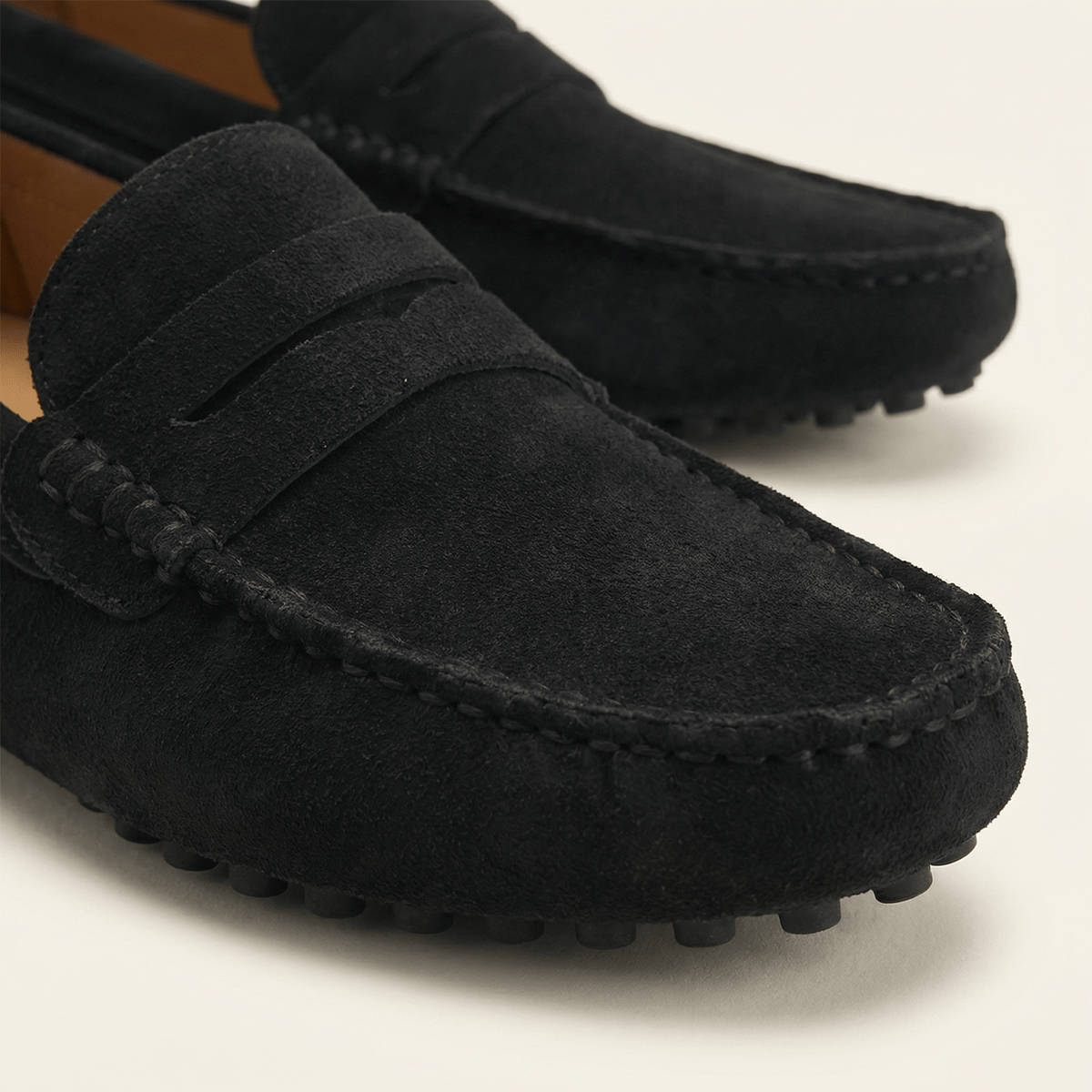 Mocassin Homme Souple en Cuir Suédé à Bande