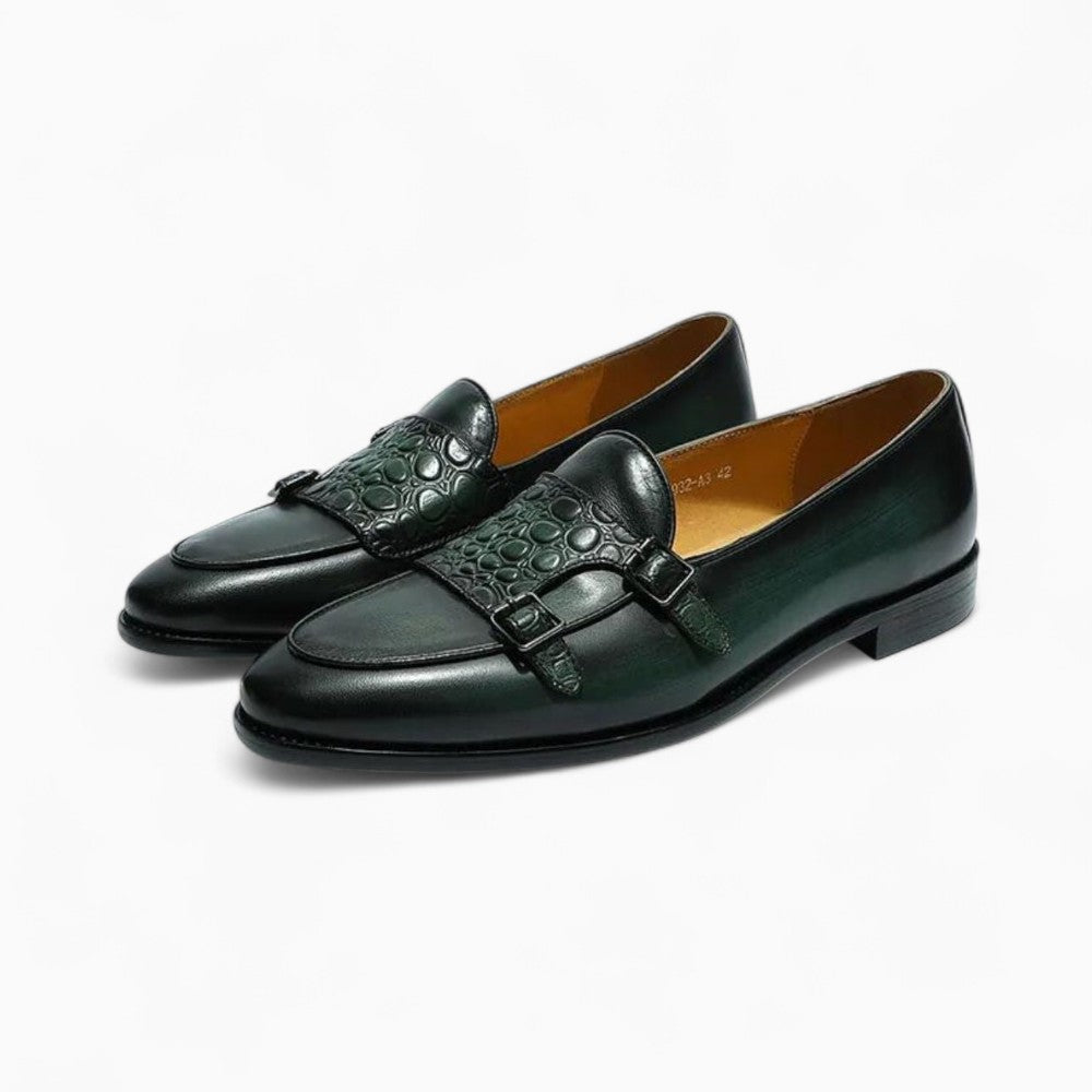 Mocassins verts à patte effet croco — Vert