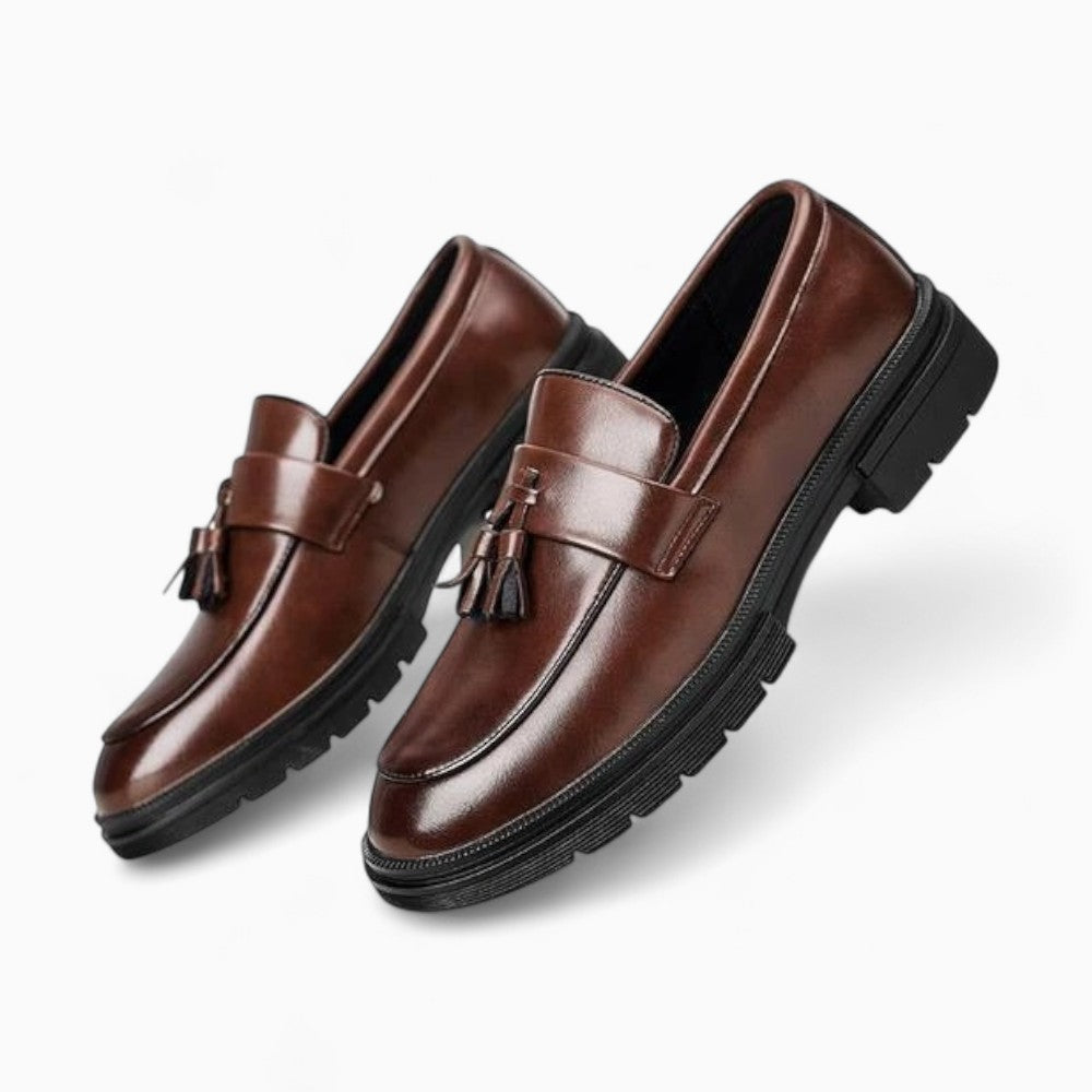 Mocassins Habillés À Glands En Cuir Véritable Pour Homme