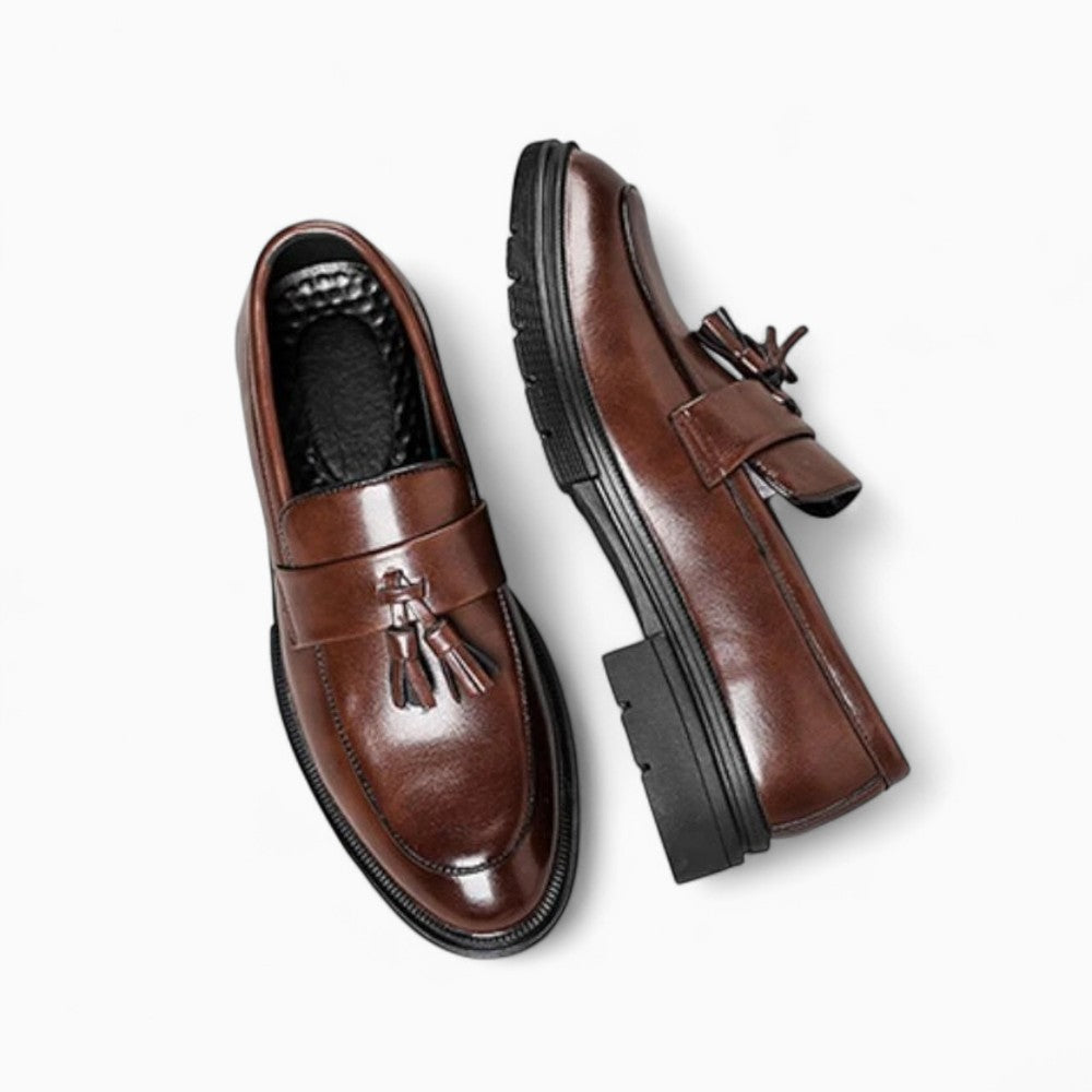 Mocassins Habillés À Glands En Cuir Véritable Pour Homme