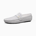 Mocassins Décontractés En Effet Cuir Blanc Pour Hommes