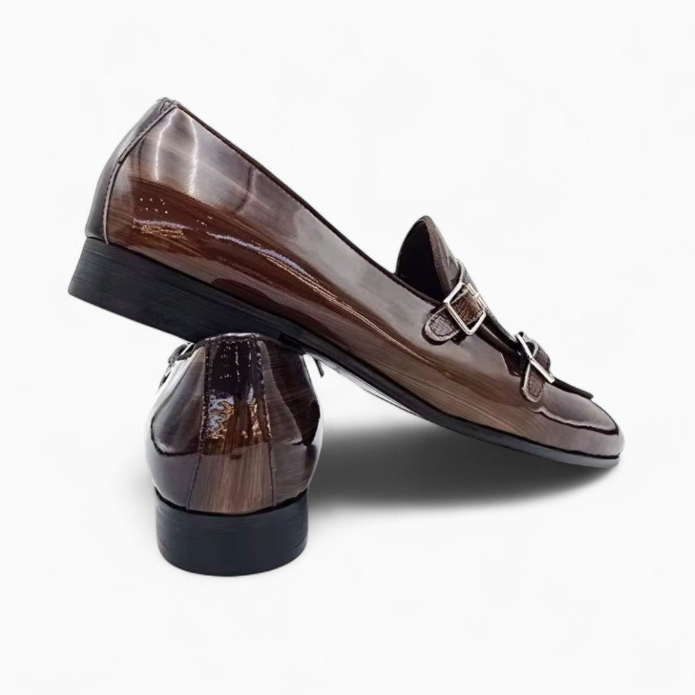 Mocassins marron à double boucle